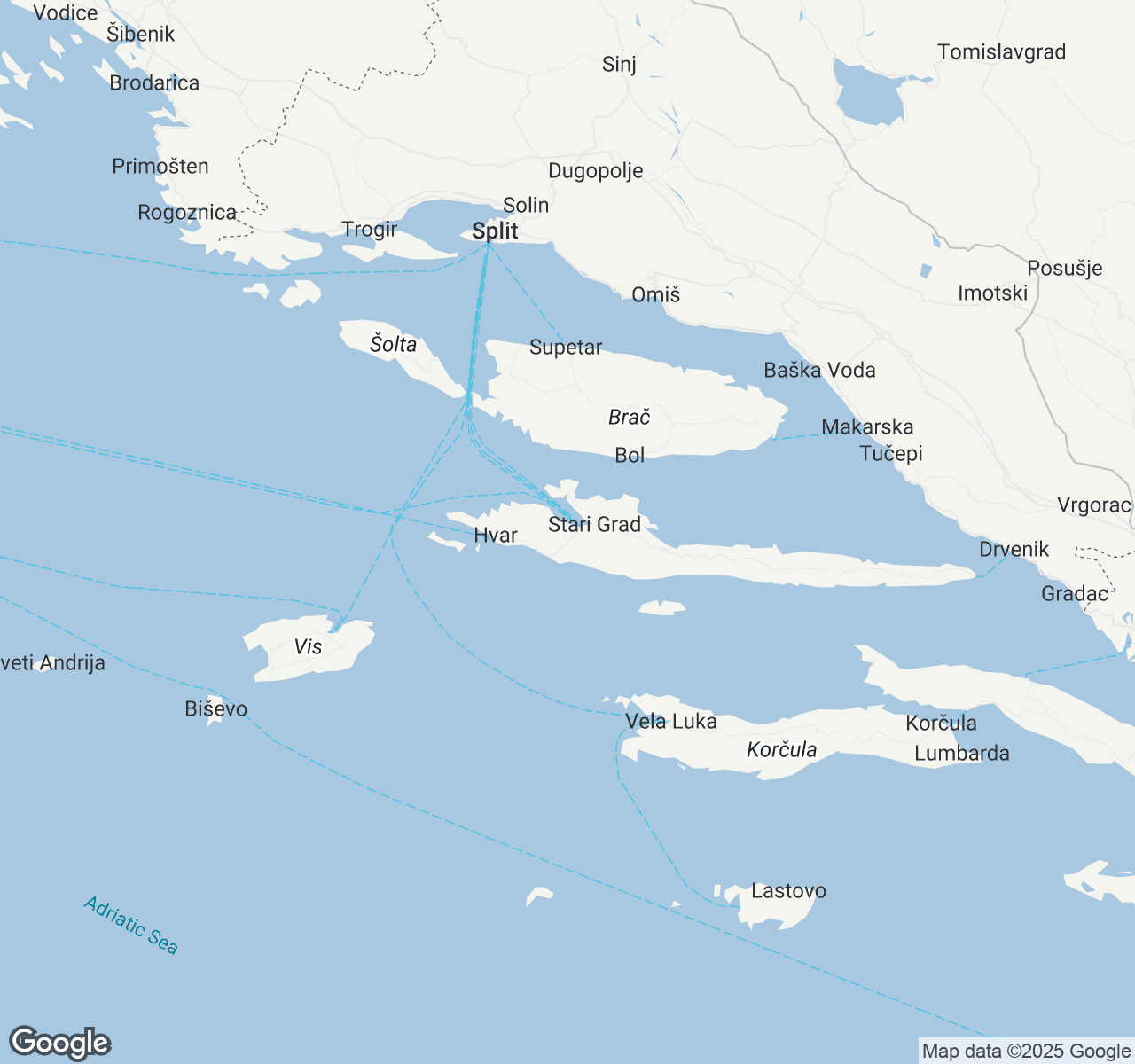 Map of Hvar